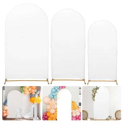 Wedding Arch Cover Fitted Wedding Arch Stand Covers Solid Color Round Top Arch Backdrop Wedding Party Ceremony Banquet Decor