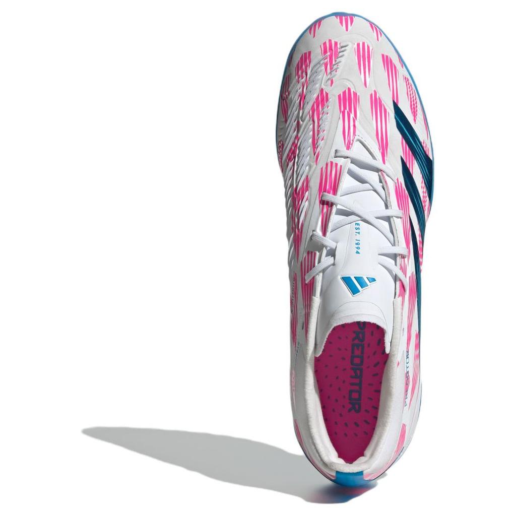 Adidas Predator Elite Comfortable Lightweight TF (Rubber Studs) Artificial Turf Non-Slip Durable Soccer Shoes Unisex Soccer Shoes White Pink IH0418