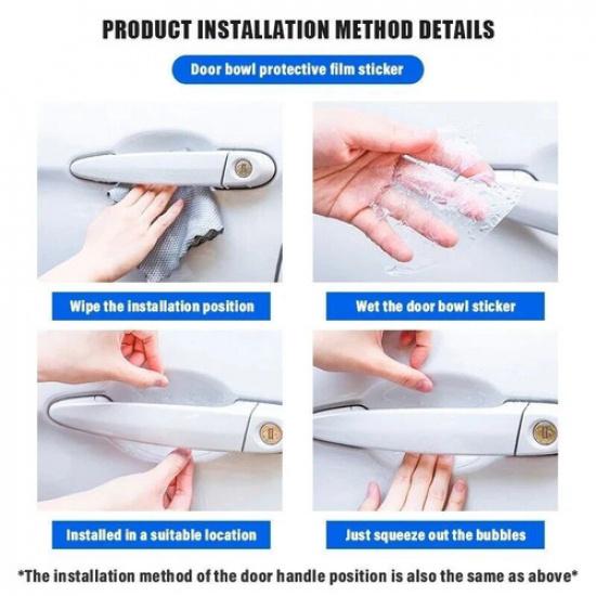 8PCS Clear Car Door Handle Bowl Protector Scuff Guard Anti Scratch For Lexus