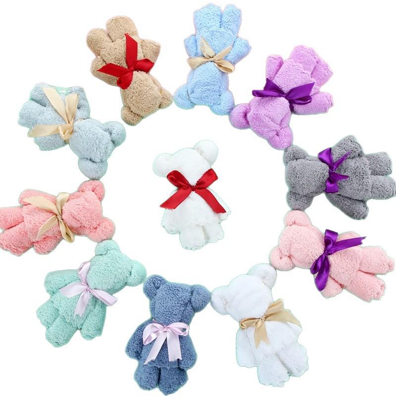 Cute Little Bear Coral Fleece Bath Towel - Soft, Absorbent, Perfect for Bridesmaid Gifts