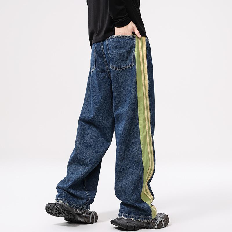 Wide-legged Jeans Men's Striped Couple Draped Floor Trousers