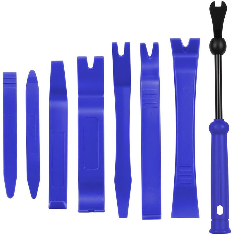 8PC Car Audio Modification Tool Set: Interior Clip Remover & Pry Bar