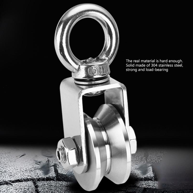 Super-Silent Swivel Pulleys Wheel Roller Pulley Block 360Degree Rotation Excellent Durability Traction Wheels Roller