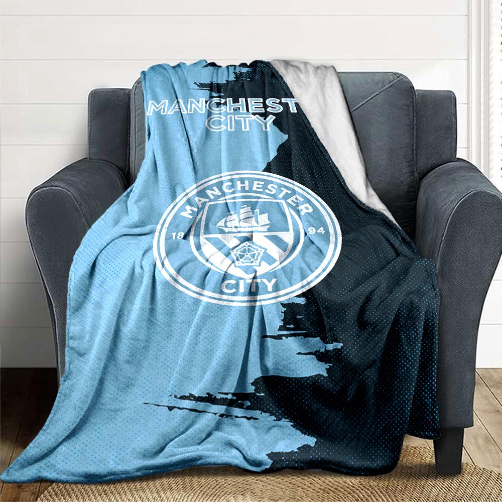 Manchester City Wappen Decken Flanell Bedruckt Atmungsaktiv Warm Überwurfdecke für Zuhause Büro Bettwäsche 0708a9