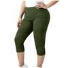 Damen Übergröße Lässige Yoga Capri-Leggings mit elastischem Bund Bequeme Dehnbare Sportliche Hosen für den Alltag