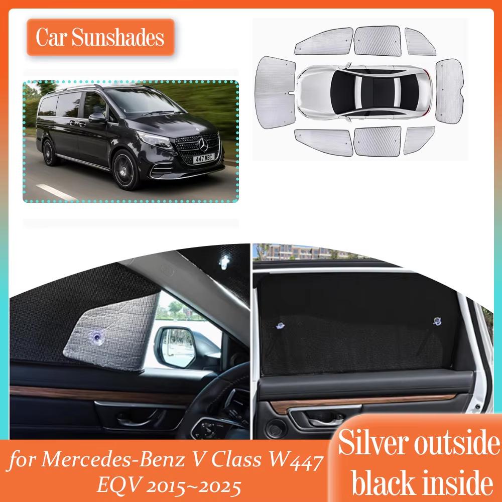 Car SunShade for Mercedes-Benz V Class W447 EQV 2015~2025 Windows Sun Visor Windshield Curtain Cover Sunroof Pad Part Accessorie