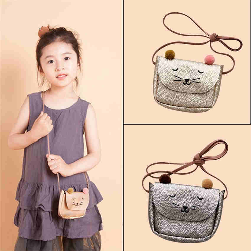 Children Shoulder Bag Mini Cat Ear Messenger Bags Simple Small Square Bag Kids Key Coin Purse
