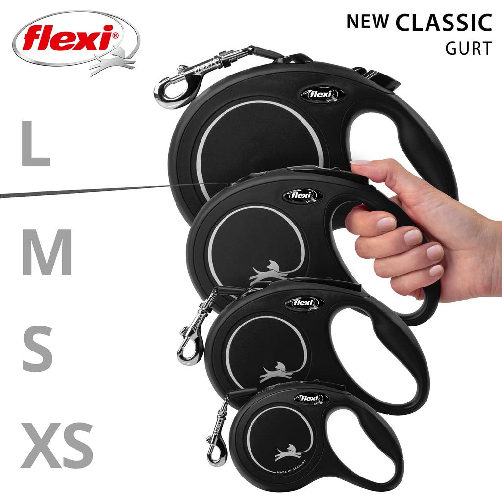 Flexi New Classic Tape L dogs under 8m Black (for 50kg) [Dog Leash]