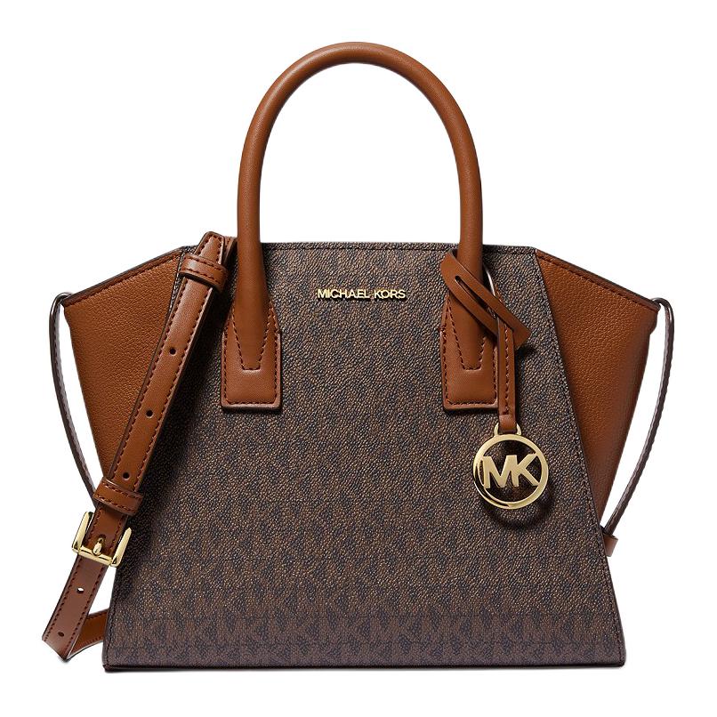 

Michael Kors Avril Logo Charm Tote Bag Unisex Handbags Brown 35F4G4VS1B-BROWN Shopping Bag Set(Basic Set+Shopping Bag)