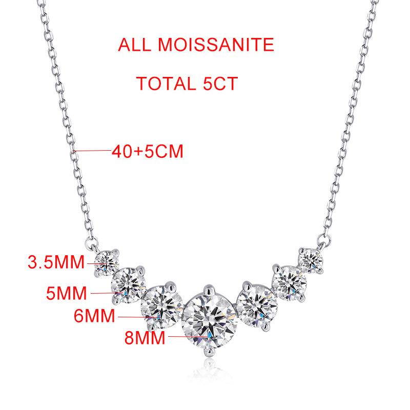 5ct Genuine Colorless Moissanite Pendant for Women Real 925 Sterling Silver Necklace Trendy Wedding Original Jewelry