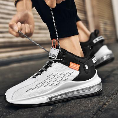 2025 Spring New Breathable Sports Shoes, Men's Air Cushion Running Shoes, Student Flying Woven Fish Scale Casual Running Shoes