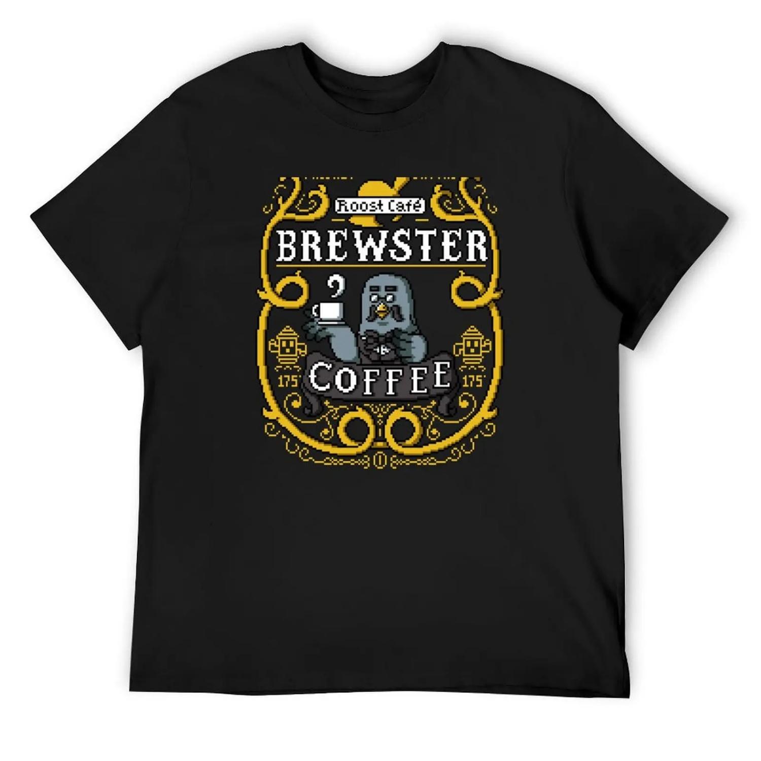 

Brewster s Cup of Coo ffee T-Shirt gifts for boyfriend customs design your own fruit of the loom mens t shirts XXXXXL чорний