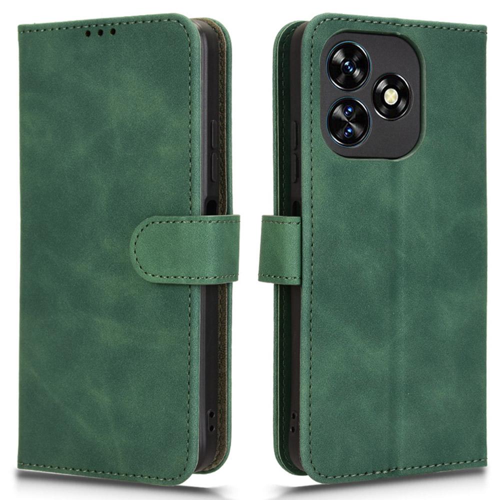 For Oukitel C51 Case Skin-Touch Shockproof Leather Wallet Stand Flip Phone Cover