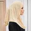 Crossed Forehead Muslim Instant Hijab Women Cotton Hijab Solid Color Crinkle Turban Soft Cotton Hemp Hijab Underscarf Cover Chin