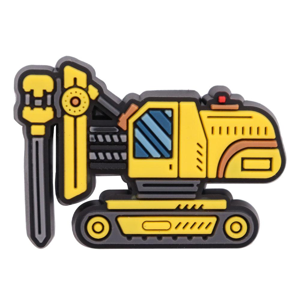 1Pcs PVC Mix Construction Vehicle Excavator Boys Buckle Clog Cool Children Cranes Car Shoe Charms Accessories Shoe Charm