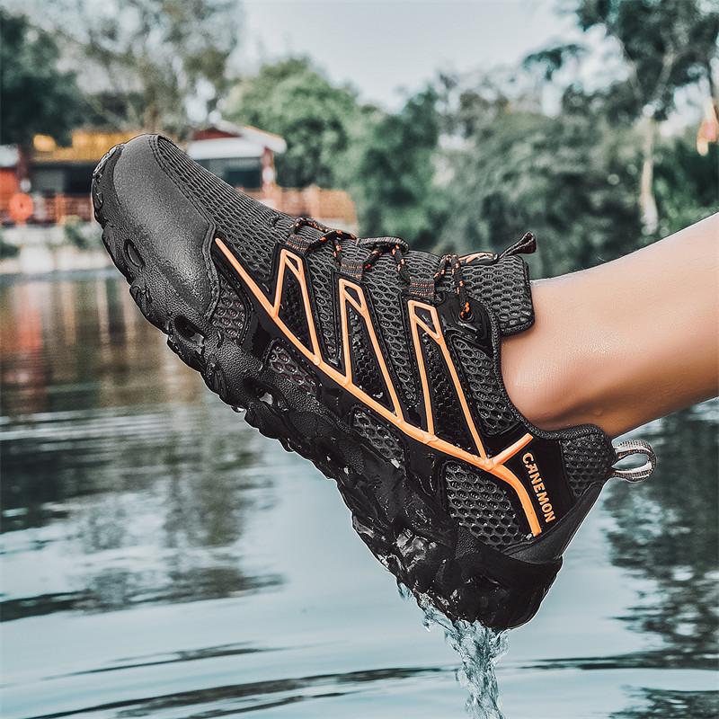 2025 New Breathable Men Hiking Shoes Fashion Anti-slip Male Quick-Drying Men's Walking Shoes Summer Mesh Wading Sneakers 39-46