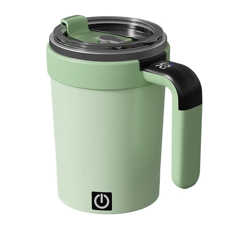 Automatic Stirring Cup with Temperature Display and Removable Magnetic Base for Milkshakes, Coffee, and Flat-Bottomed Cups