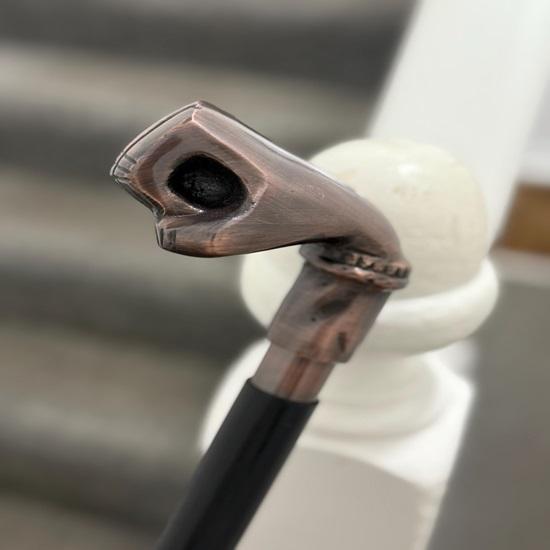 91,44 cm Gehstock aus Messing, Premium-Qualität, Stil mit Schlagkopfgriff, handgefertigt, Holzstock