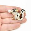 Personalized Cute Rhinestone Squirrel Lapel Pin - Versatile Animal Brooch & Jewelry Accessory
