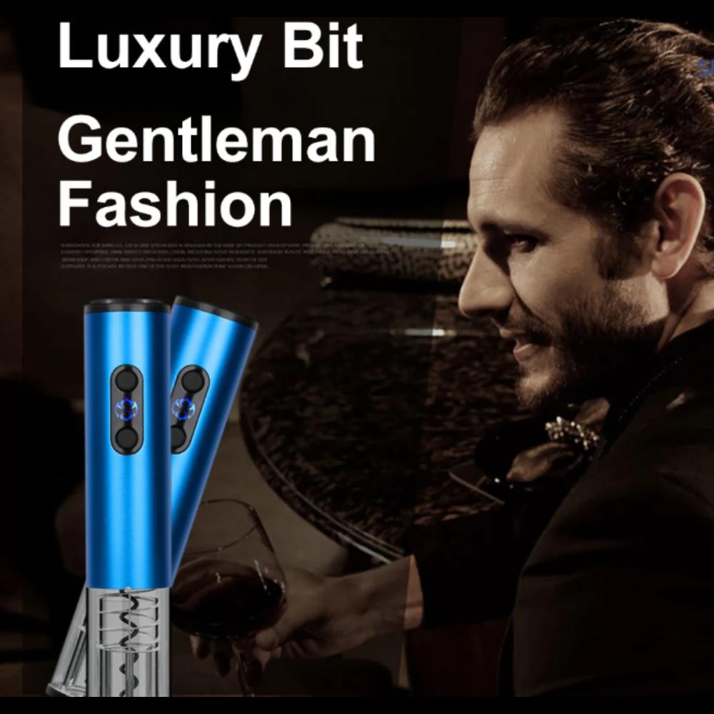 Stainless Steel USB-C Rechargeable Electric Wine Opener (Corkscrew & Foil Cutter Included) - RED