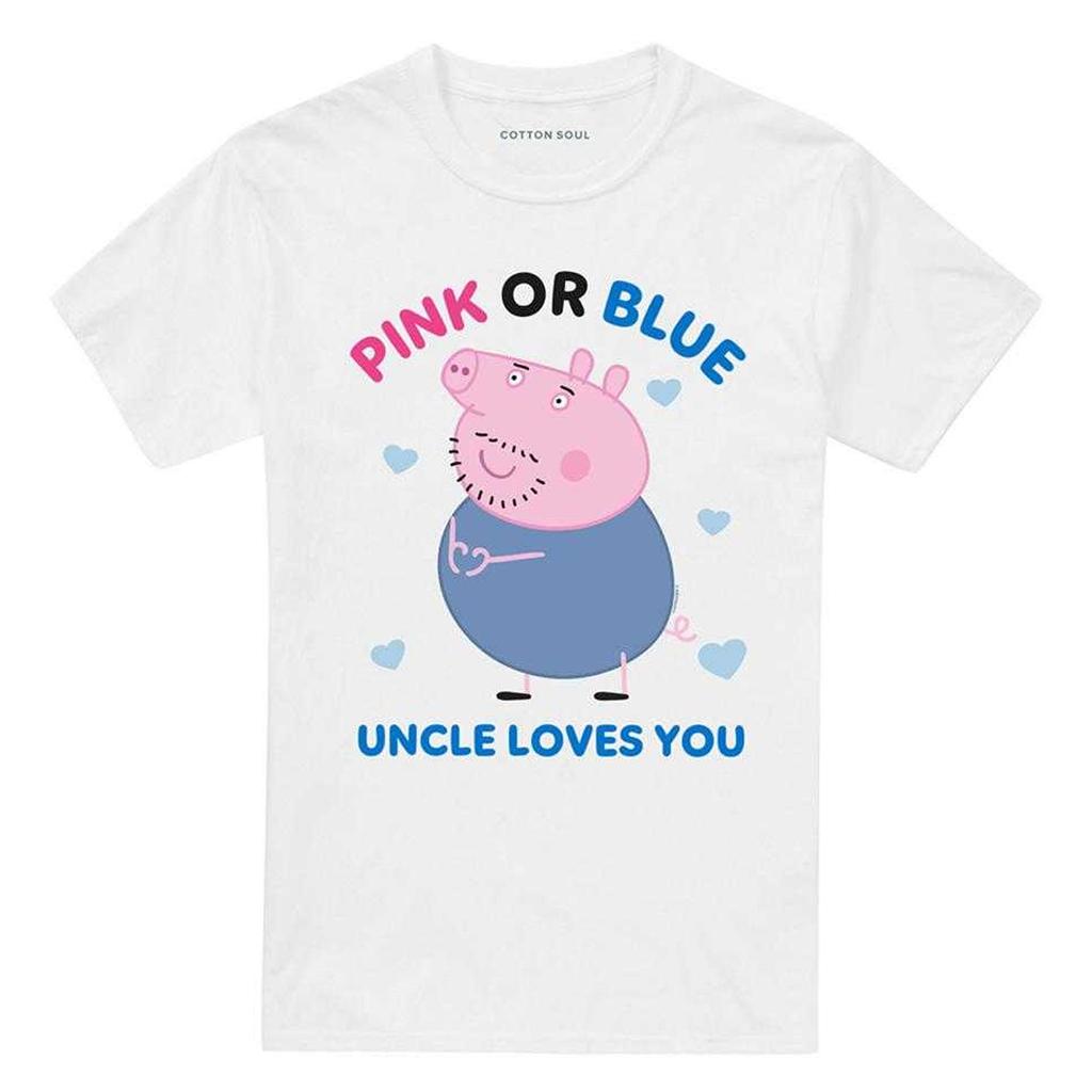 Peppa Pig Unisex Adult Pink Or Blue Uncle Pig Loves You T-Shirt