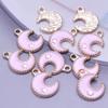 Rosa Liebe Mädchen Accessoires Emaille Großhandel Anhänger Für Schmuckherstellung Zubehör Mond/Blume/Schmetterling Anhänger Charm DIY Ohrring Basteln