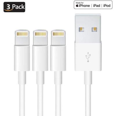 Charger Cable - LECHEO - 3pcs - 1M - Aluminium Connector - Fast Charge 2A - White
