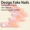 Camellia Rhinestone Extra Long French Manicure Fake Nails