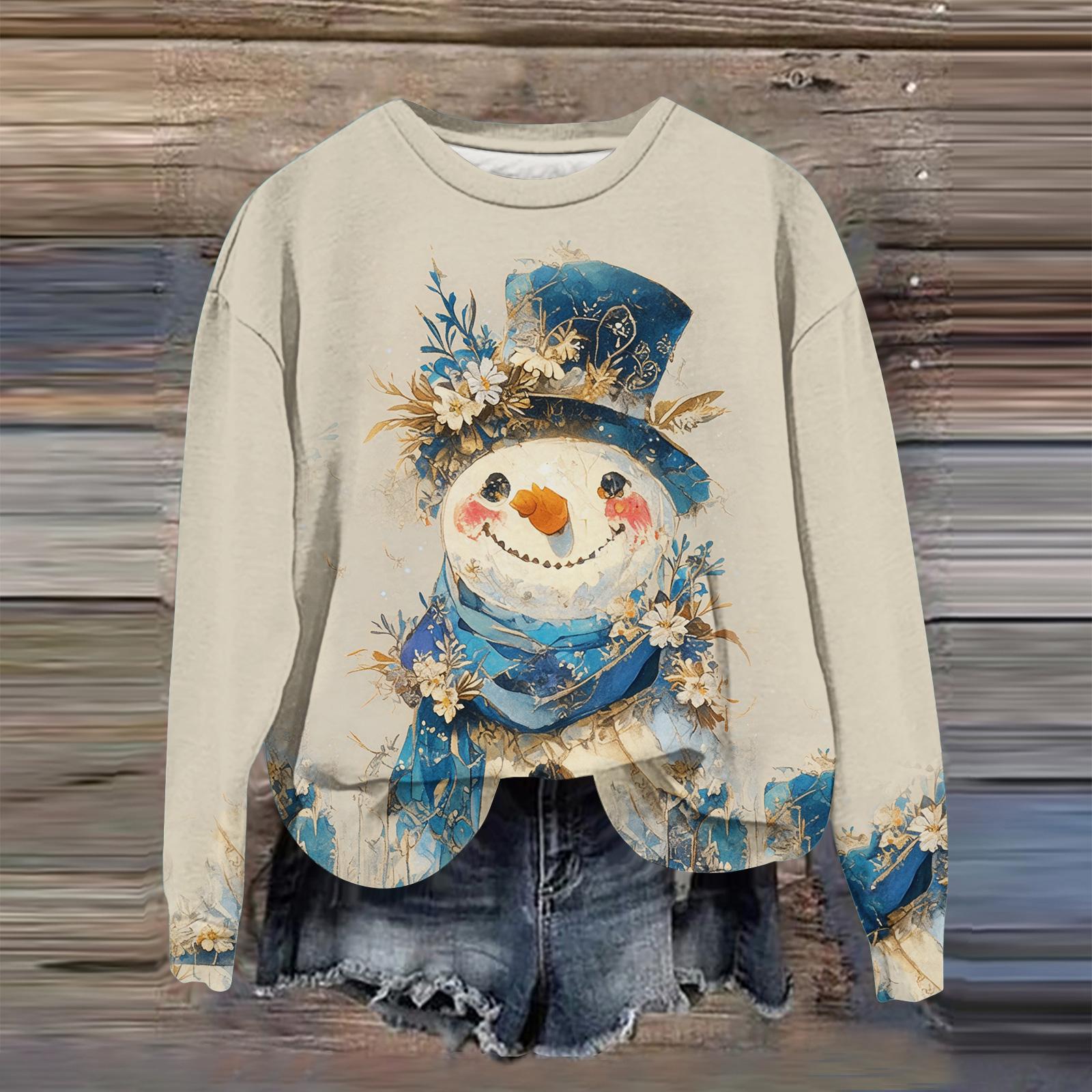 

Женская мода с принтом, длинный рукав, свободный круглый вырез, свитшот, осень XXL бежевый