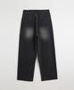 Akeusi Motion Balloon Fit Wide Stretch Denim Pants Unisex (Black)