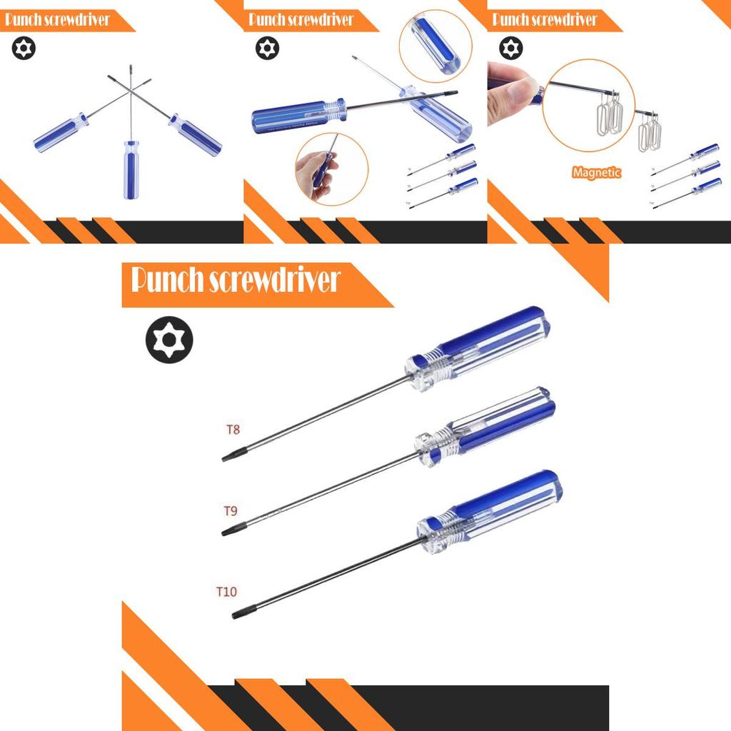 T8 T9 T10 Tamper Proof Screwdriver For Xbox Ps3 With Magnetic Steel Handle Design