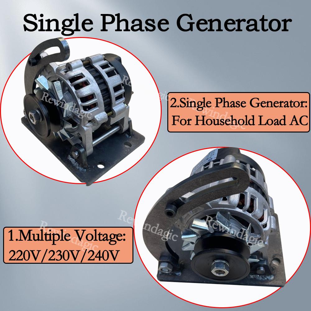Alternador de Imán Permanente Dinamo de Cobre Puro 220V 240V Monofásico 5KW 4KW 3KW 2KW 2000RPM-5000RPM Generador para Uso en Carga Doméstica