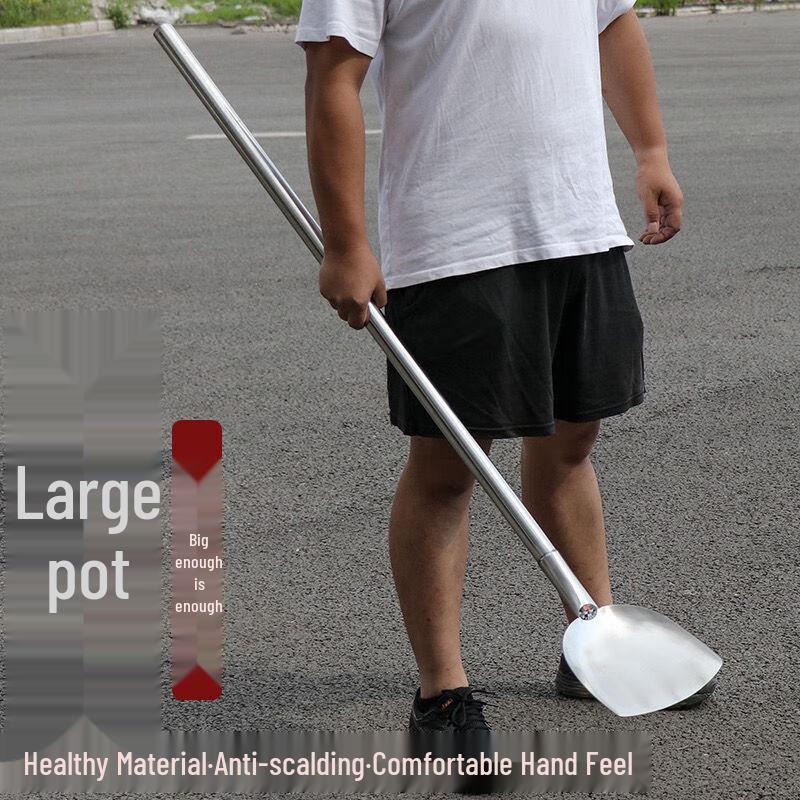 Long-Handle Stainless Steel Wok Spatula