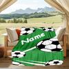 1PC Custom Name Soccer Ball outdooor Flannel blankets Throw Blanket All-Season Throw Gift Bedspread for Couch, Bed, Camping Holiday Birthda