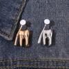 Zinc Alloy Tooth Shape Brooch Enamel Geometric Dentist Nurse Enamel Pins Backpack Badge Korean Style Clothing Accessories