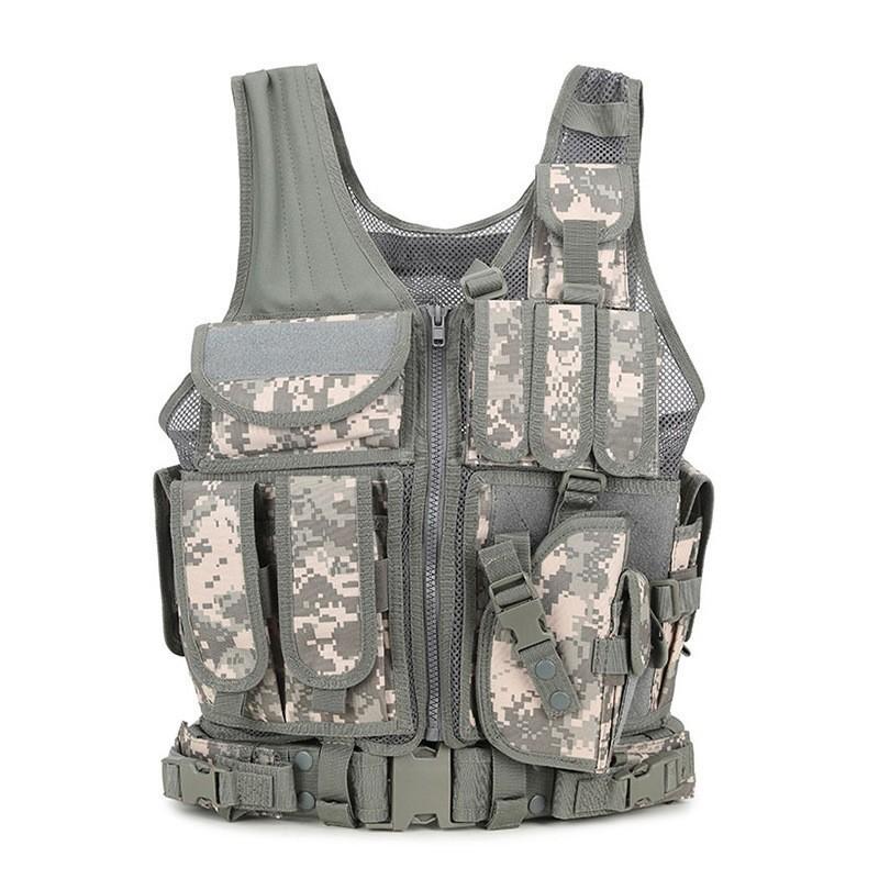 Chaleco Exterior Real Fuerzas CS Ropa Antipunzadas Lobo de Guerra Camuflaje de Rejilla Entrenamiento de Campo