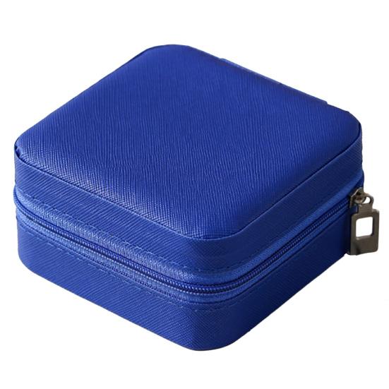 Mini Jewelry Storage Box, PU Leather Compact Jewelry Organizer, Soft Velvet Shockproof Jewelry Case for Rings Earrings