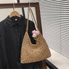 Large capacity hollow bag women's summer new shoulder woven straw bag seaside vacation beach bag