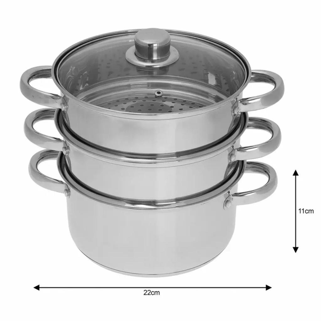 PENTOLA A VAPORE KINGHOFF 4 PEZZI 22cm KH-3328