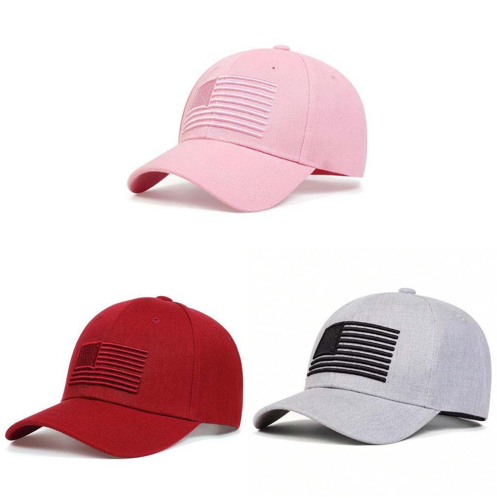 American Flag Embroidered Baseball Cap With Adjustable Fit For Summer Casual Wear