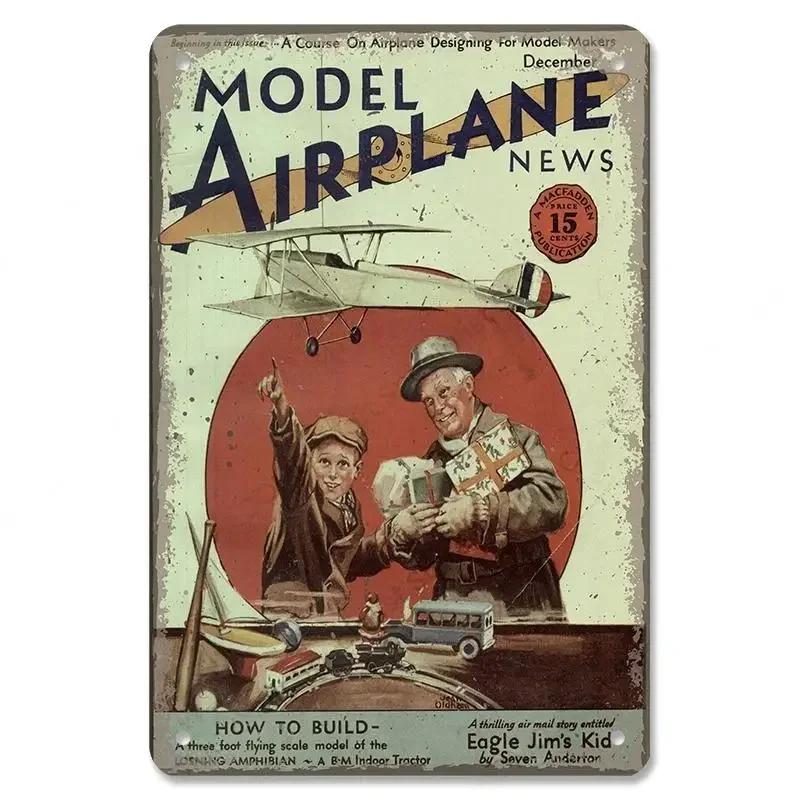 Vintage Airplane Posters Metal Tin Signs Decor Model Plane Meeting Aerien Metal Plate Wall Decor Bar Club
