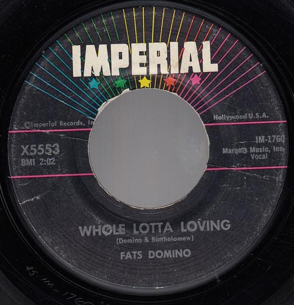 

7inch Record FATS DOMINO - Whole Lotta Loving X55553 Imperial 1958 US Rock Used