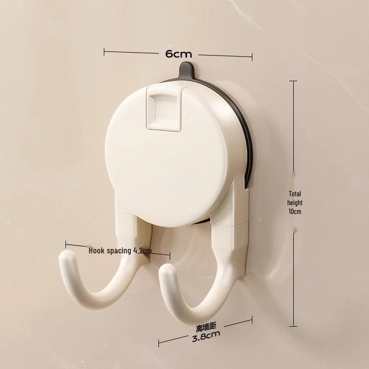 Multi-function Suction Cup Tissue Holder: Double Hooks for Kitchen & Bathroom