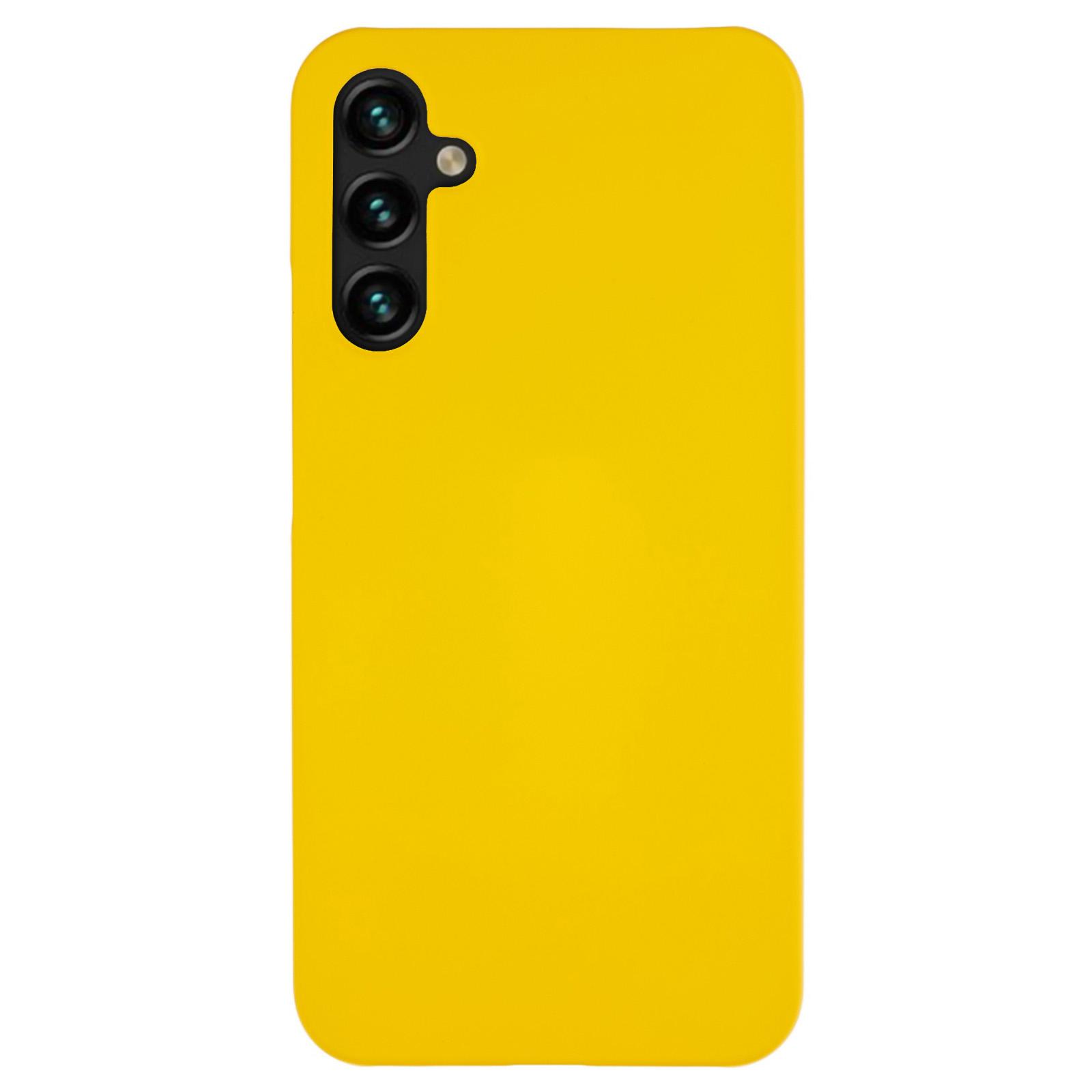 

For Samsung Galaxy A14 5G Rubberized Hard PC Case Shock Absorbing Protection Phone Cover Yellow