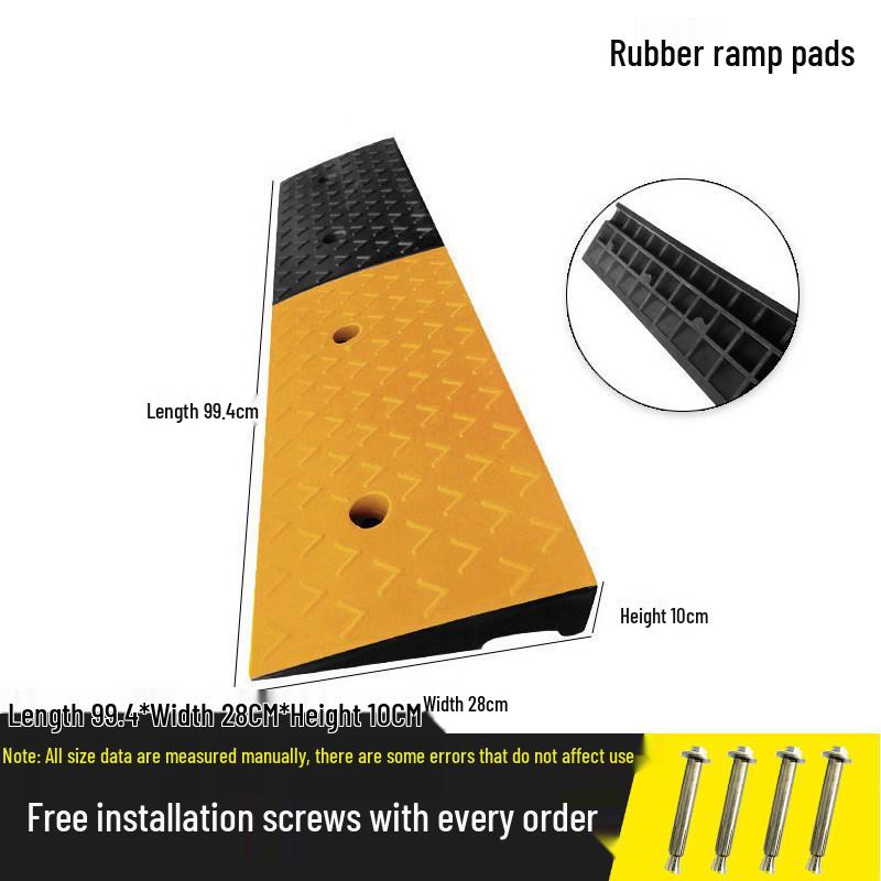 Car Curb Ramp: Plastic Step Pad for Sill, Edge, or Slope, Ideal for Uphill Climbing and Speed Bump Triangle Pad