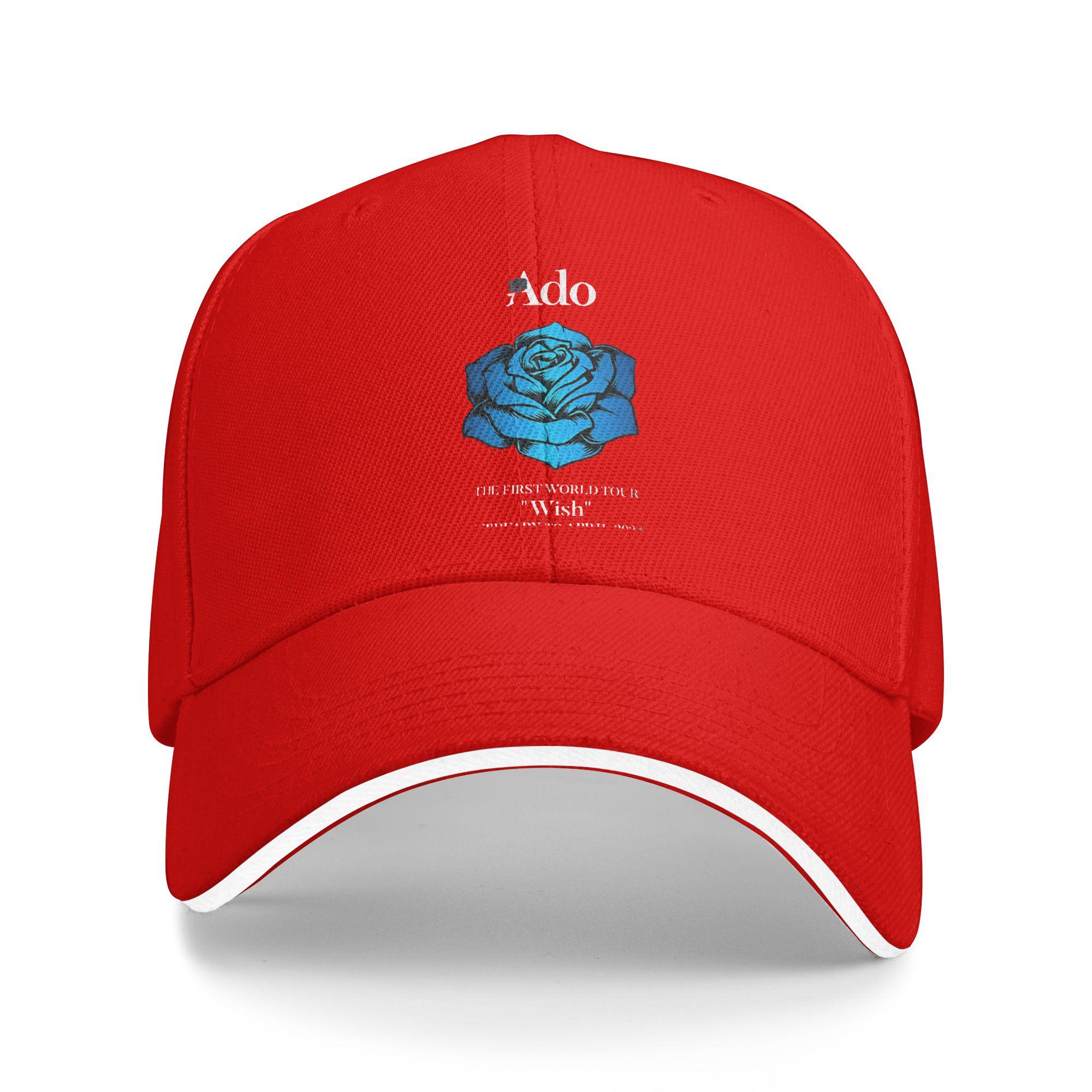 Ado Blue Rose Baseball Caps Casual Goth Jrock Aesthetic Sandwich Cap Unisex Adjustable Dad Hat Sport One Size