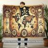 Vintage Pirate World Map Tapestry - Skull & Compass Wall Hanging Decor