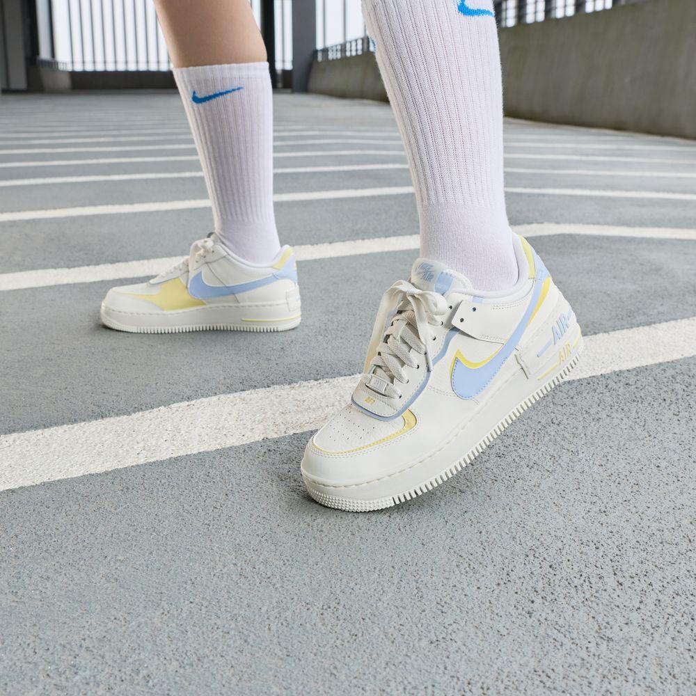 Nike Air Force 1 Skateboard Shoes Unisex White Blue Yellow 39