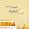 If You Believe Waterproof Removable Self-adhesive Wall Sticker Decal Home Decor