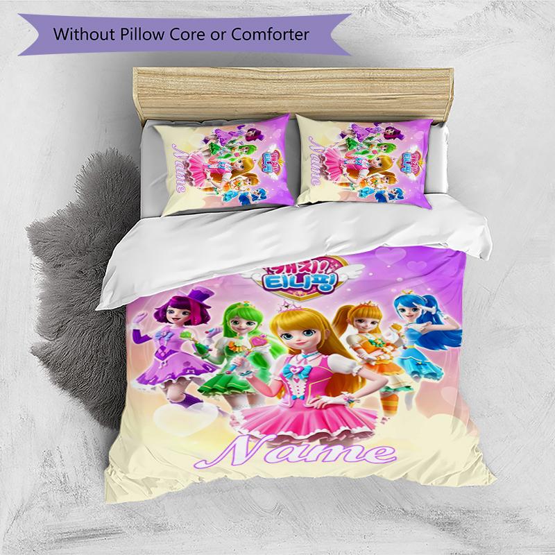 3pcs Custom Name Catch! Teenieping Bedding Set Duvet Cover Closure Includes 1 Duvet Cover & 2 Pillowcases for All Seasons Bedroom Decor